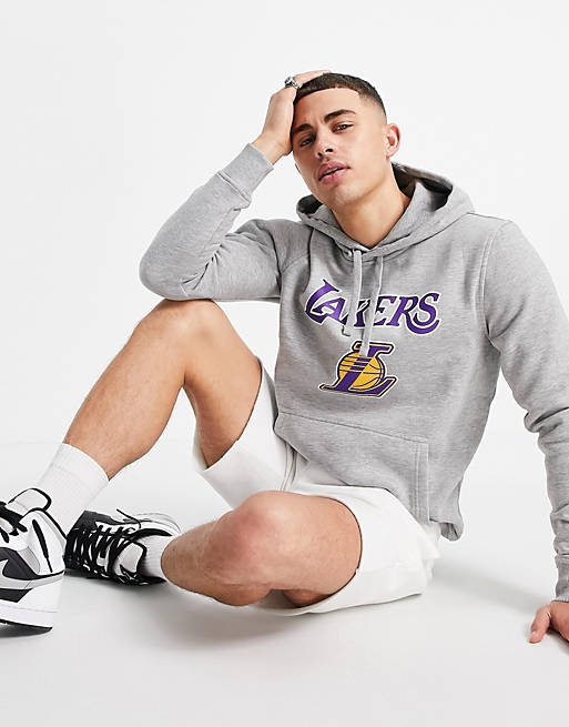 New Era NBA LA Lakers hoodie in grey