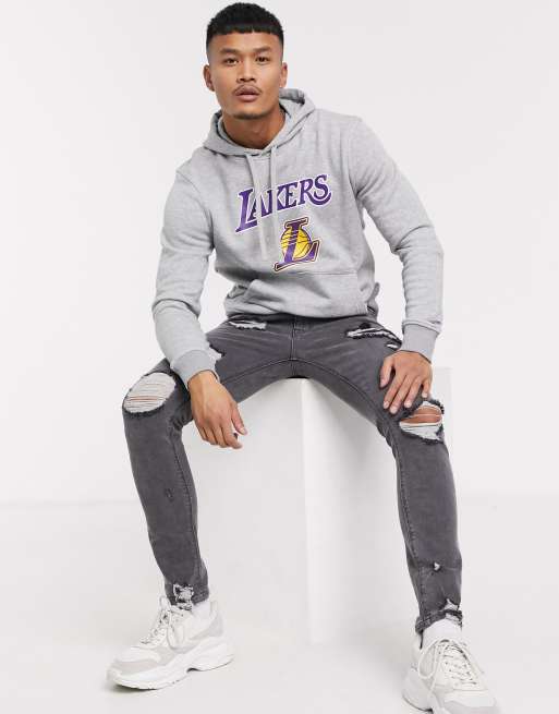 New Era NBA LA Lakers Hoodie In Grey