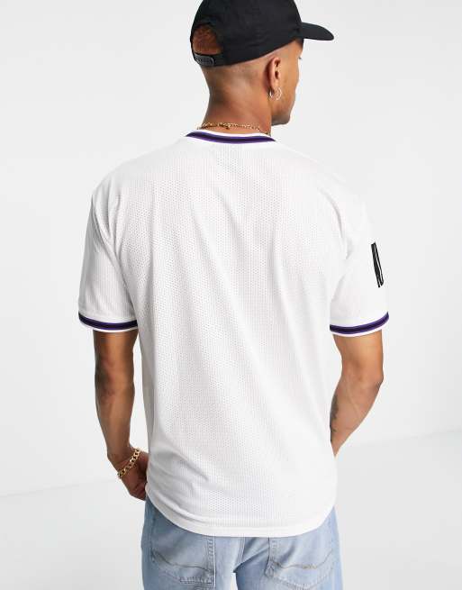 New Era NBA LA Lakers oversized mesh t-shirt in white with logo print