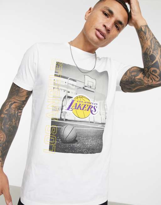 New Era - LA Lakers NBA Baseball Jersey Grey T-Shirt - Grey