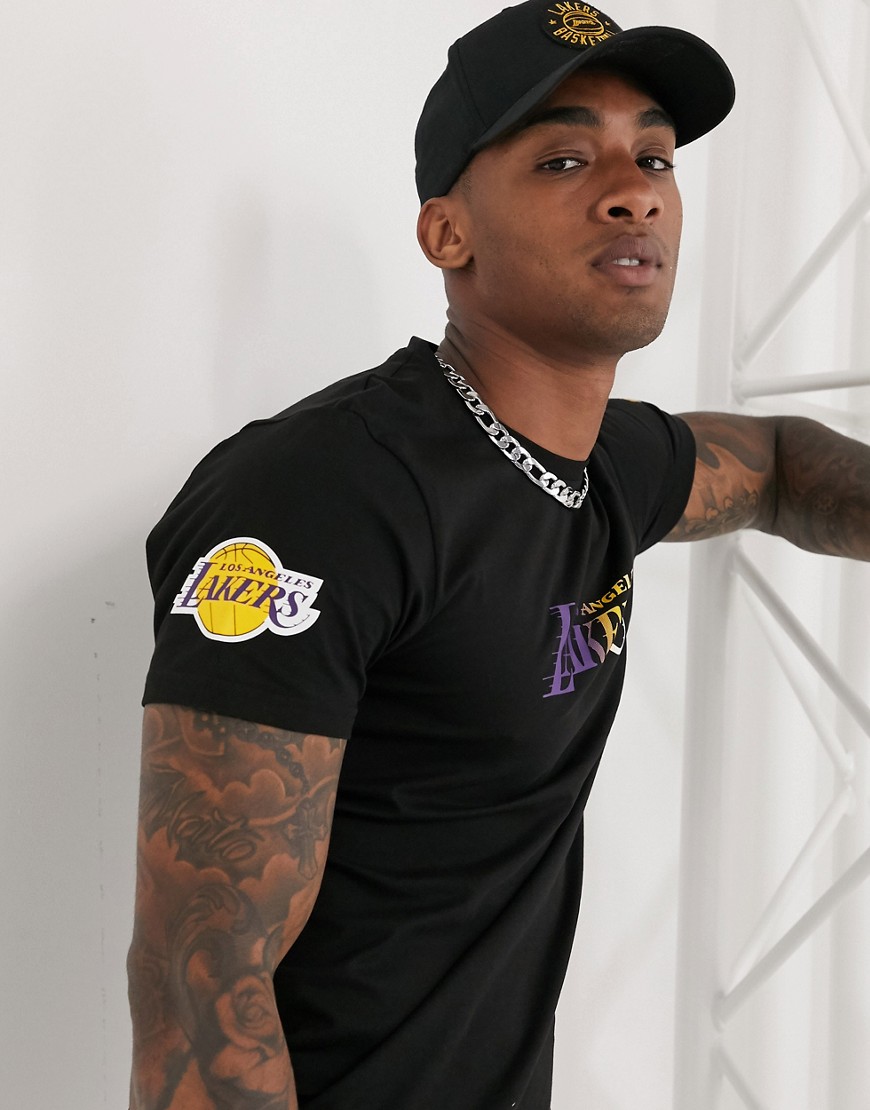 New Era NBA LA Lakers printed t-shirt in black