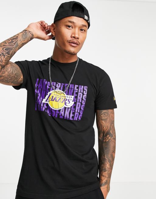 New Era - LA Lakers NBA Baseball Jersey Grey T-Shirt - Grey