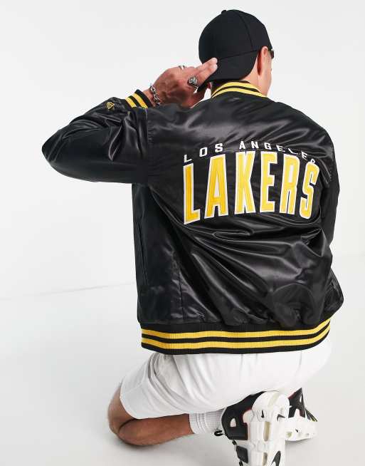 New Era NBA LA Lakers bomber jacket in black