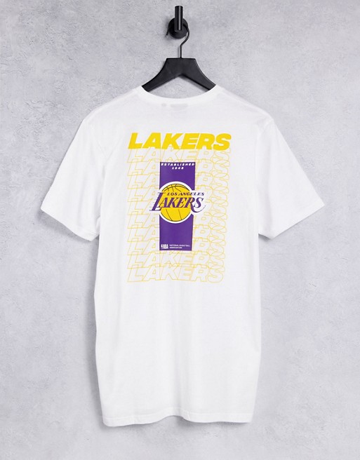 New Era NBA LA Lakers t-shirt with back print in white
