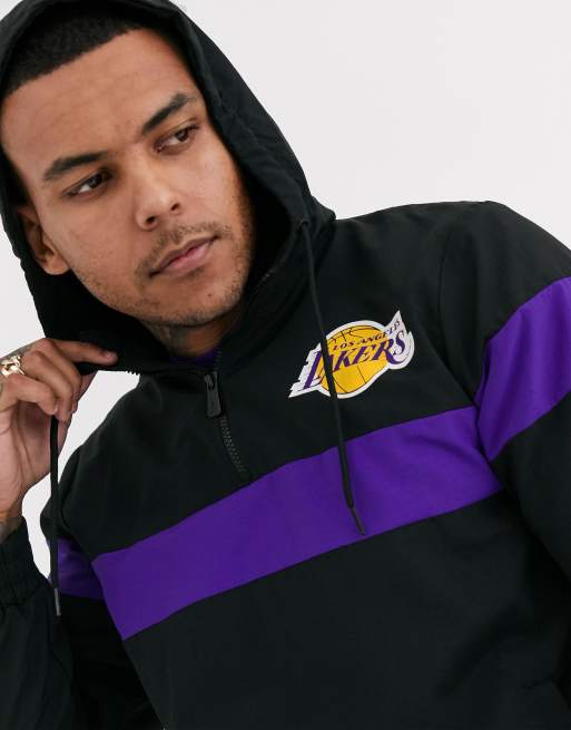 Men's Windbreaker New Era NBA Track Jacket Los Angeles Lakers Unisex Black