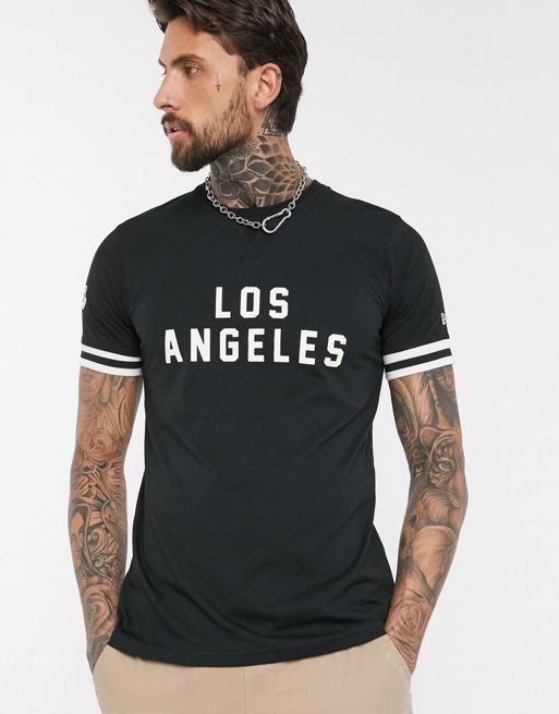 New Era NBA Los Angeles Lakers wordmark t-shirt in black | ASOS