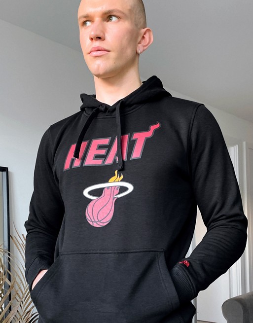 New Era NBA Miami heat logo hoodie in black