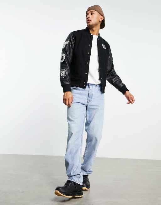 Black NBA Varsity Jacket - Men from Brother2Brother UK