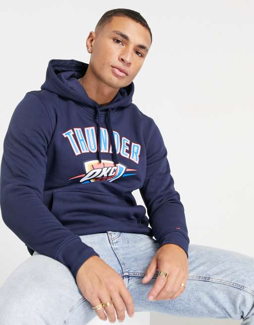 New Era Oklahoma City Thunder NBA Navy Blue Pullover Hoody Sweatshirt: