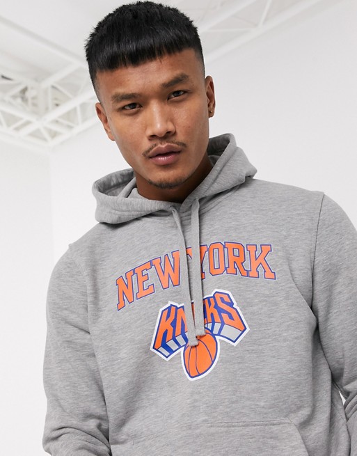 New Era NBA New York Knicks logo hoodie in grey