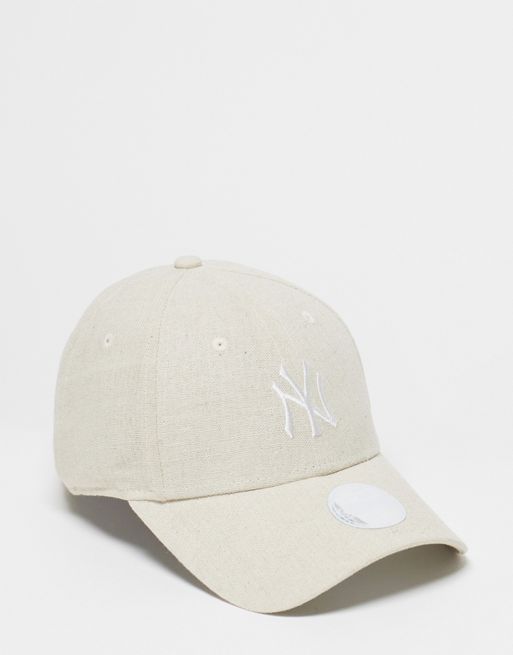 New Era – New York Yankees 9forty – Kappe aus Leinen in Sand