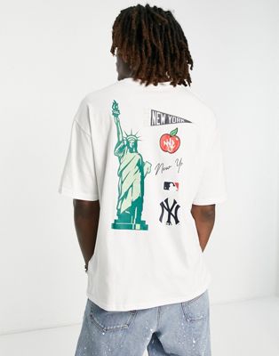 New Era New York Yankees city backprint t-shirt in white