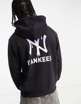 New Era New York Yankees drip backprint hoodie in navy
