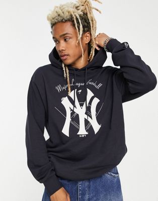 New Era New York Yankees flock oversized hoodie in navy exclusive to ASOS - ASOS Price Checker