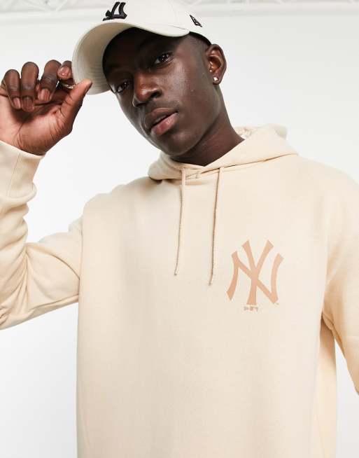 New Era New York Yankees Felpa con cappuccio oversize crema ASOS