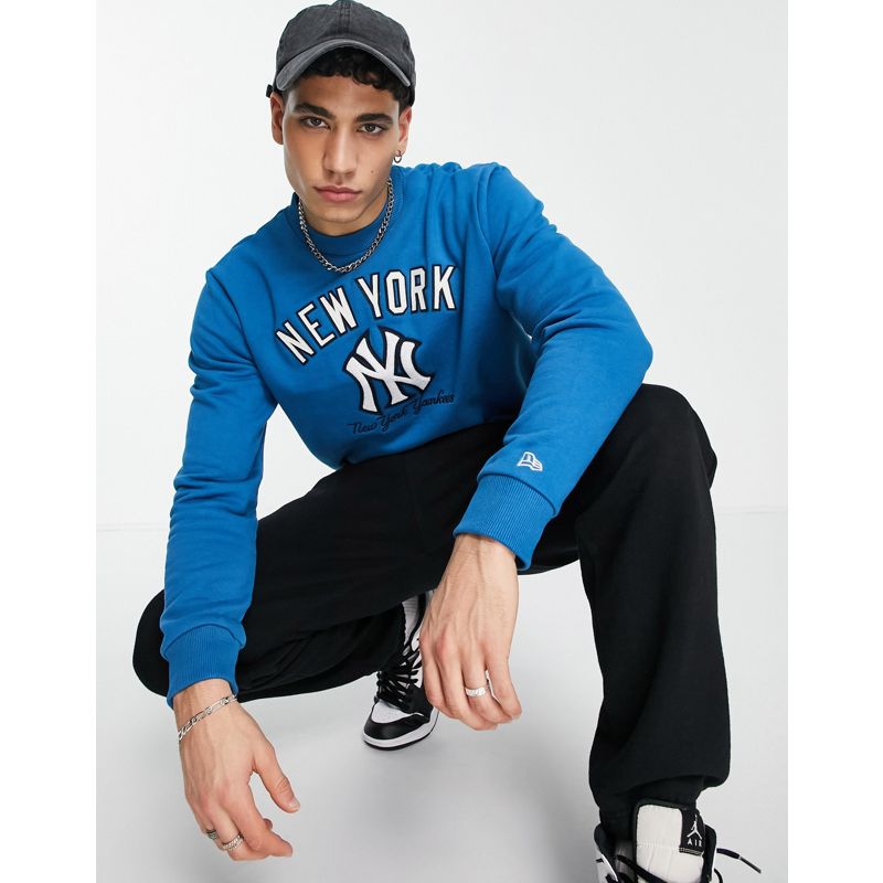 Felpe 2LEIt New Era - New York Yankees - Felpa heritage in tessuto bouclé blu