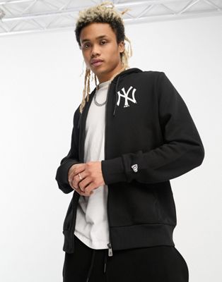 New Era New York Yankees full zip hoodie in black