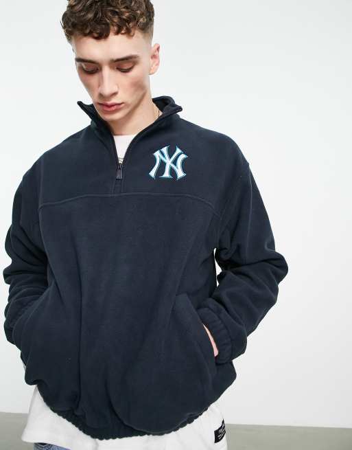 New Era New York Yankees flock half zip sweat in off white exclusive to  ASOS