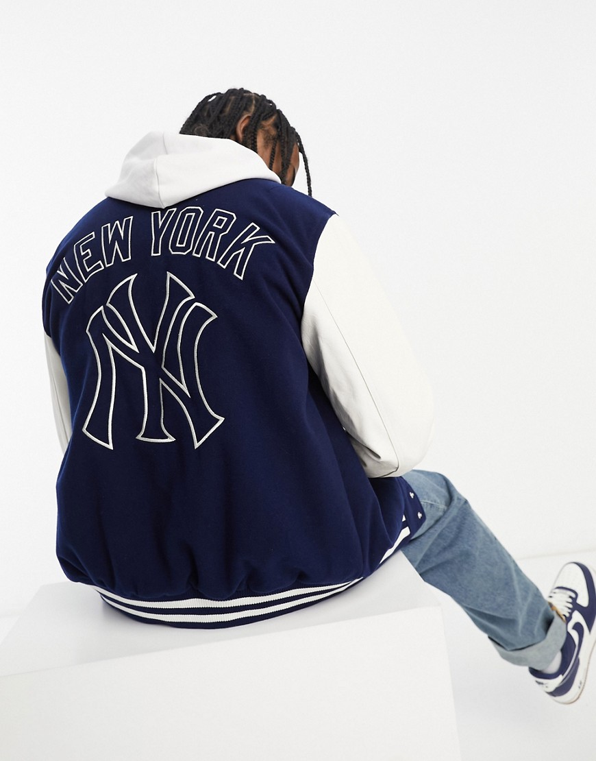 New Era New York Yankees Heritage Varsity Jacket In Navy