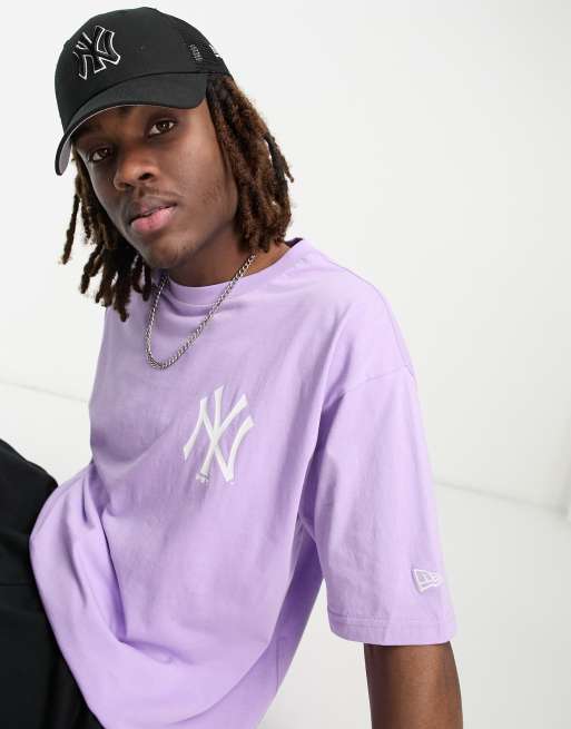 New Era MLB New York Yankees logo t-shirt in purple exclusive as ASOS