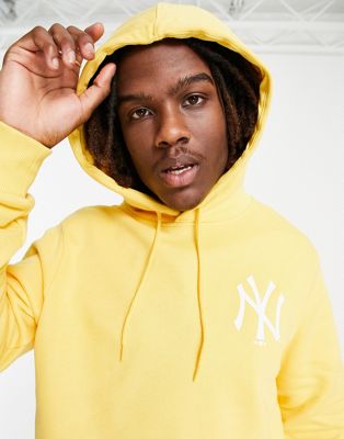 New Era New York Yankees oversized backprint hoodie in yellow