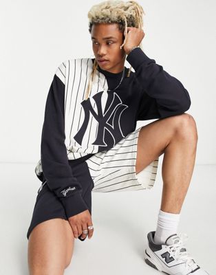 New Era New York Yankees pinstripe splice sweatshirt in navy exclusive to ASOS