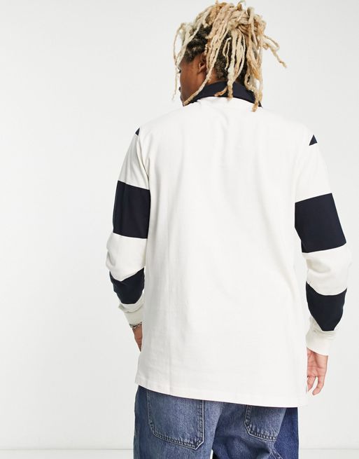 New Era New York Yankees rugby shirt in off white exclusive to ASOS