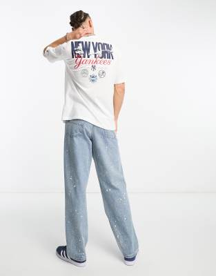 New Era New York Yankees backprint t-shirt in white - ASOS Price Checker