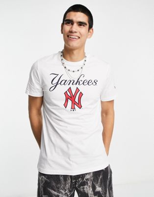 New Era New York Yankees wordmark t-shirt in white