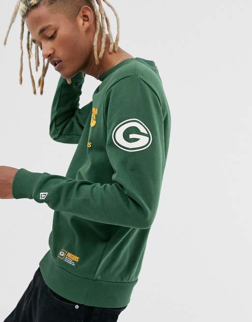 New Era NFL Green Bay Packers Wordmark slogan sweatshirt in green