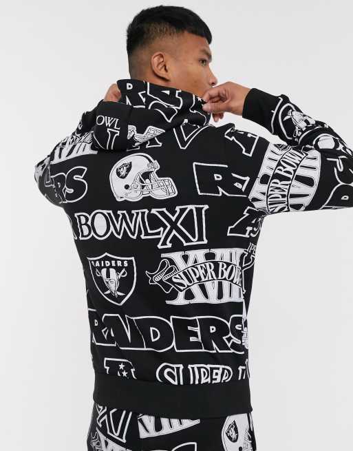 New Era NFL Las Vegas Raiders all over print hoodie in black