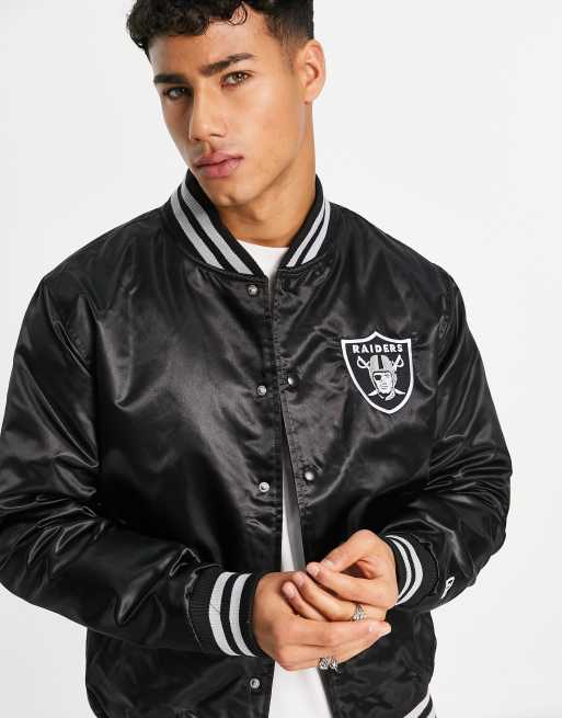 New Era NFL Las Vegas Raiders Bomber en satin Noir