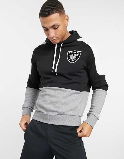 LAS VEGAS RAIDERS TAKE THE FIELD TRI-COLOR BLOCK HOODED FLEECE PULLOVE