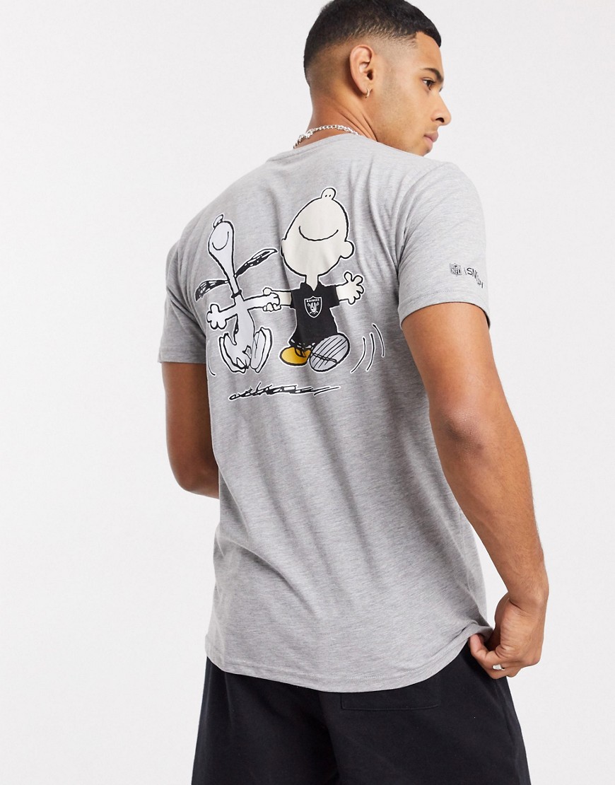 New Era NFL x Peanuts - T-shirt met Las Vegas Raiders-print in grijs