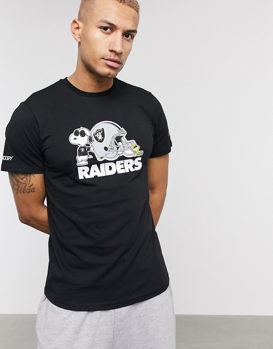New Era NFL x Peanuts - T-shirt nera dei Las Vegas Raiders-Nero