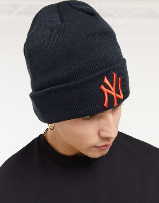 New Era NY beanie hat in black ASOS