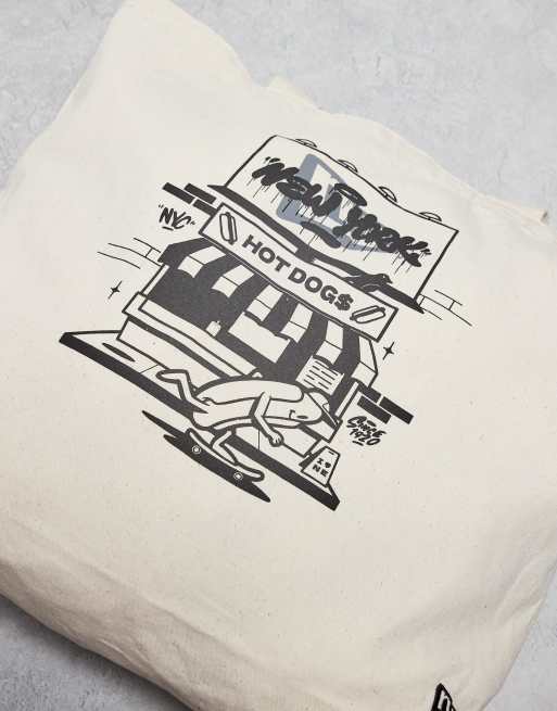 New Era - NY - Borsa shopping bianco sporco con grafica, 2 di 4