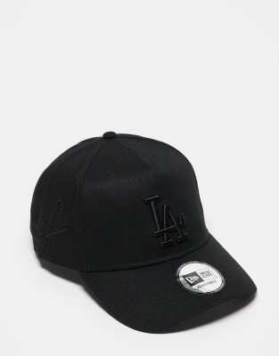 New Era - NY Dodgers - Einfarbige Trucker-Kappe in Schwarz