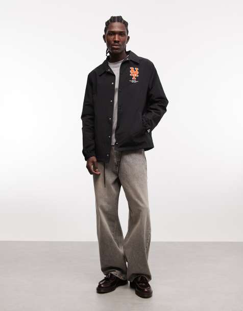 New Era NY Mets coaches jacket with back print in black - view 1