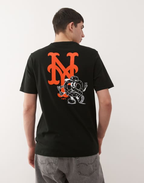 New Era – NY Mets – Czarny T-shirt o regularnym kroju z nadrukiem na plecach - view 1