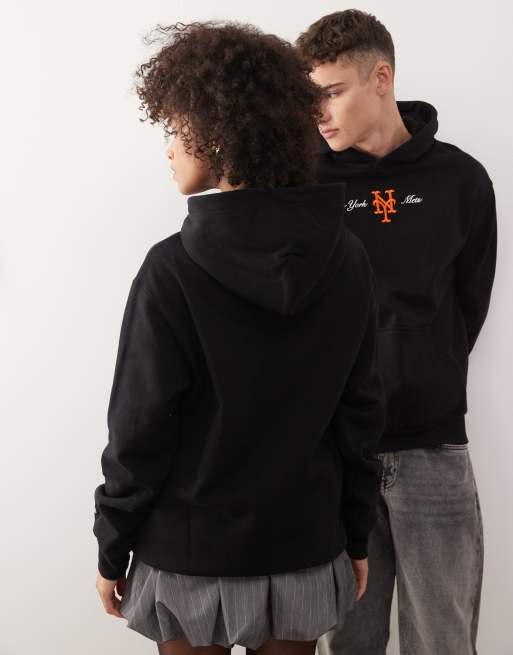 New Era NY Mets oversized script logo hoodie in black, 3 of 4
