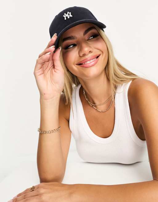 New Era NY mini logo cap in navy Exclusive at ASOS