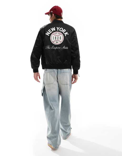 New Era - NY - Sort bomber-jakke med baseball-print på ryggen, 3 af 4