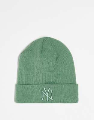 New Era New Era NY unisex ribbed beanie in light green