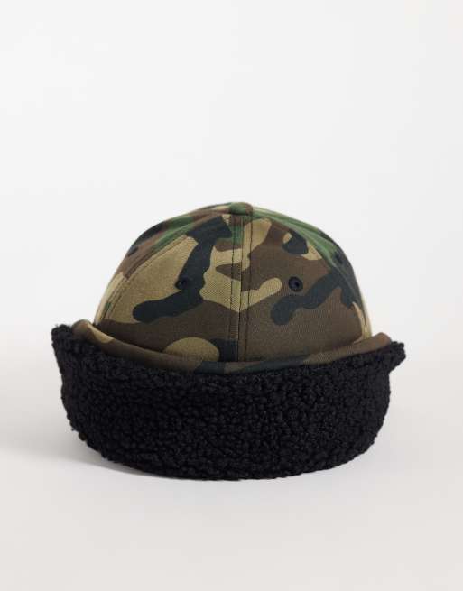 New Era NY Yankees 39thirty camo print downflap cap with black fleece in multi, 3 of 3