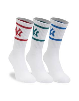 New Era - NY Yankees - 3er-Pack Crew-Socken in Weiß und weiteren Farben-Bunt