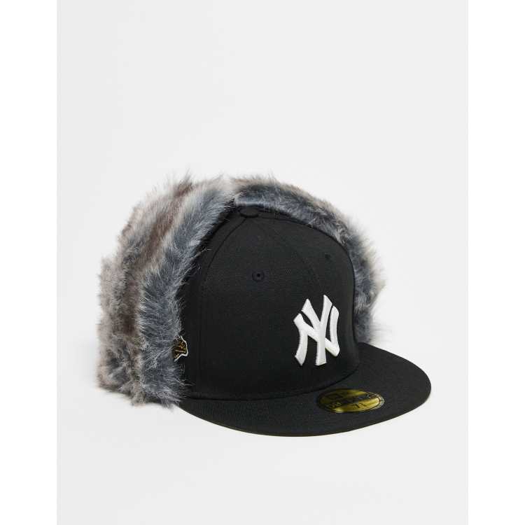New Era NY Yankees 59fifty faux fur dog ear cap in black | ASOS