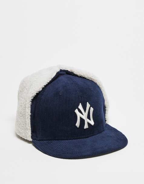 New Era – NY Yankees 59fifty – Granatowa sztruksowa czapka z daszkiem, sztucznym kożuszkiem i uszami - view 1