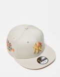 [New Era] New Era NY Yankees 9fifty floral embroidered cap in beige-Neutral M-L BEIGE