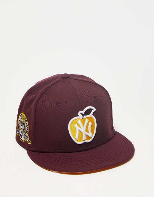 New Era – NY Yankees 9Fifty – Kappe in Burgunderrot mit Apfel-Aufnäher